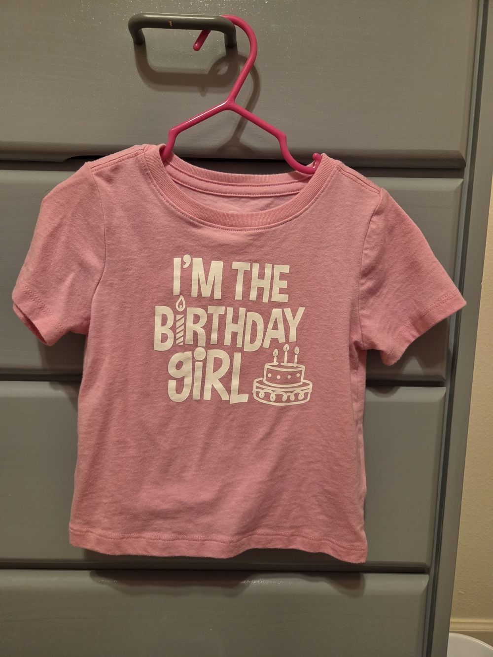wonder nation Pink "I'm The Birthday Girl" Short Sleeve Tee 2T